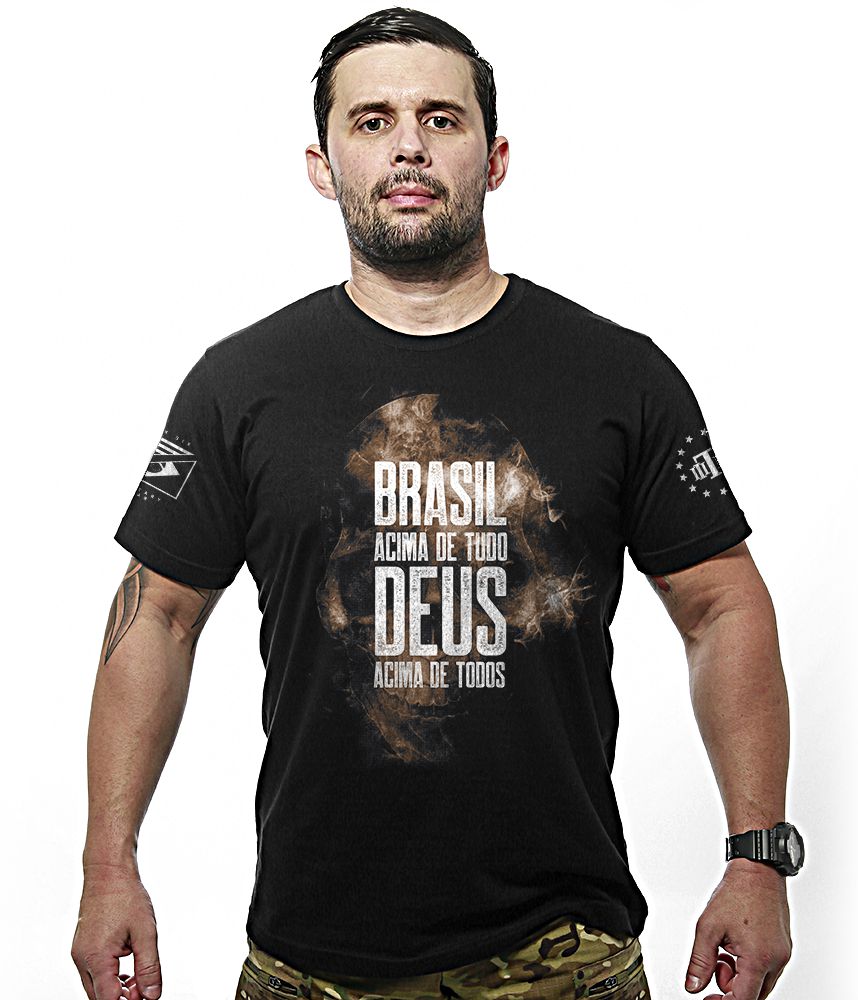 Kit 3 Camisetas Militares Masculinas Pretas Brasil Acima de Tudo Team Six Brasil