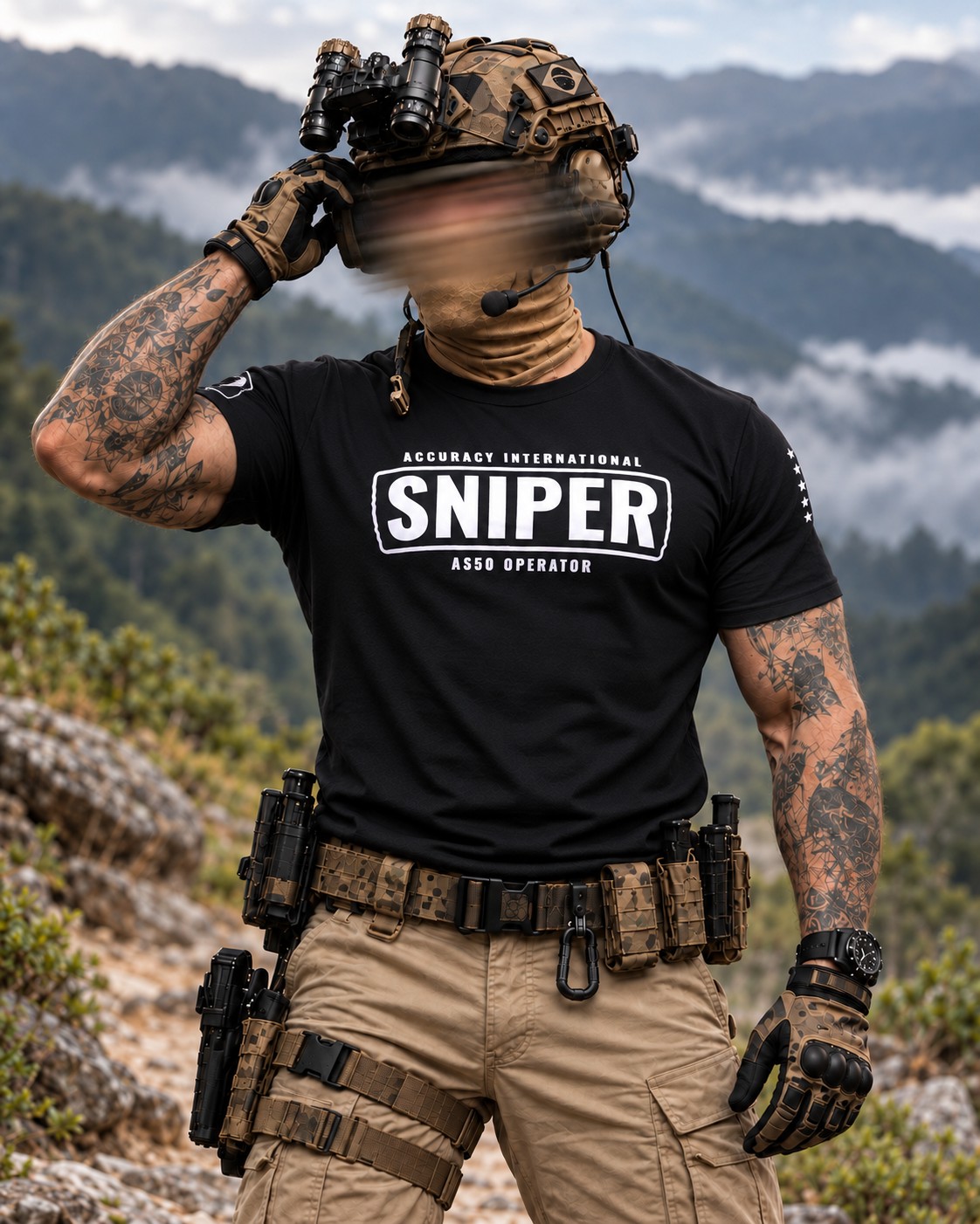 Camiseta Masculina Sniper Operator AS50 Secret Box Team Six Brasil