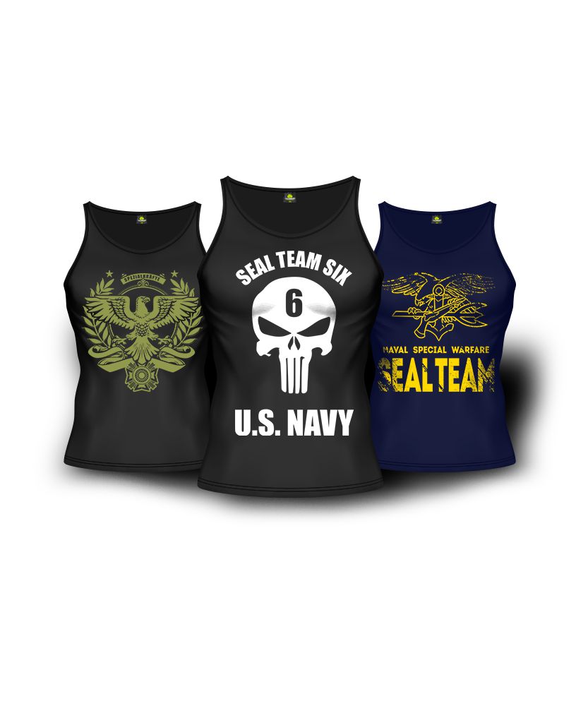Kit 3 Camisetas Regata Combat Masculina Team Six Brasil