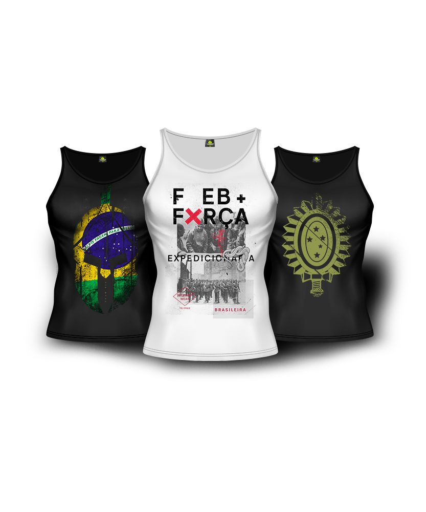Kit 3 Camisetas Regata Patriotas Masculina Team Six Brasil