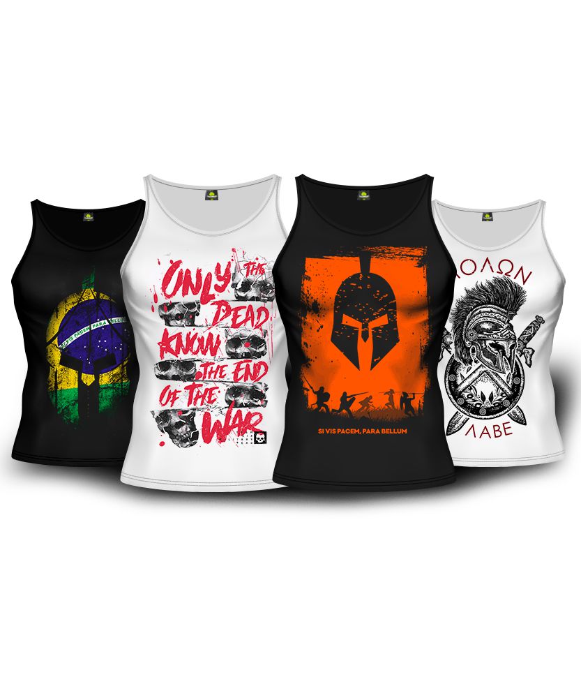 Kit 4 Camisetas Regata Para Bellum Masculina Team Six Brasil