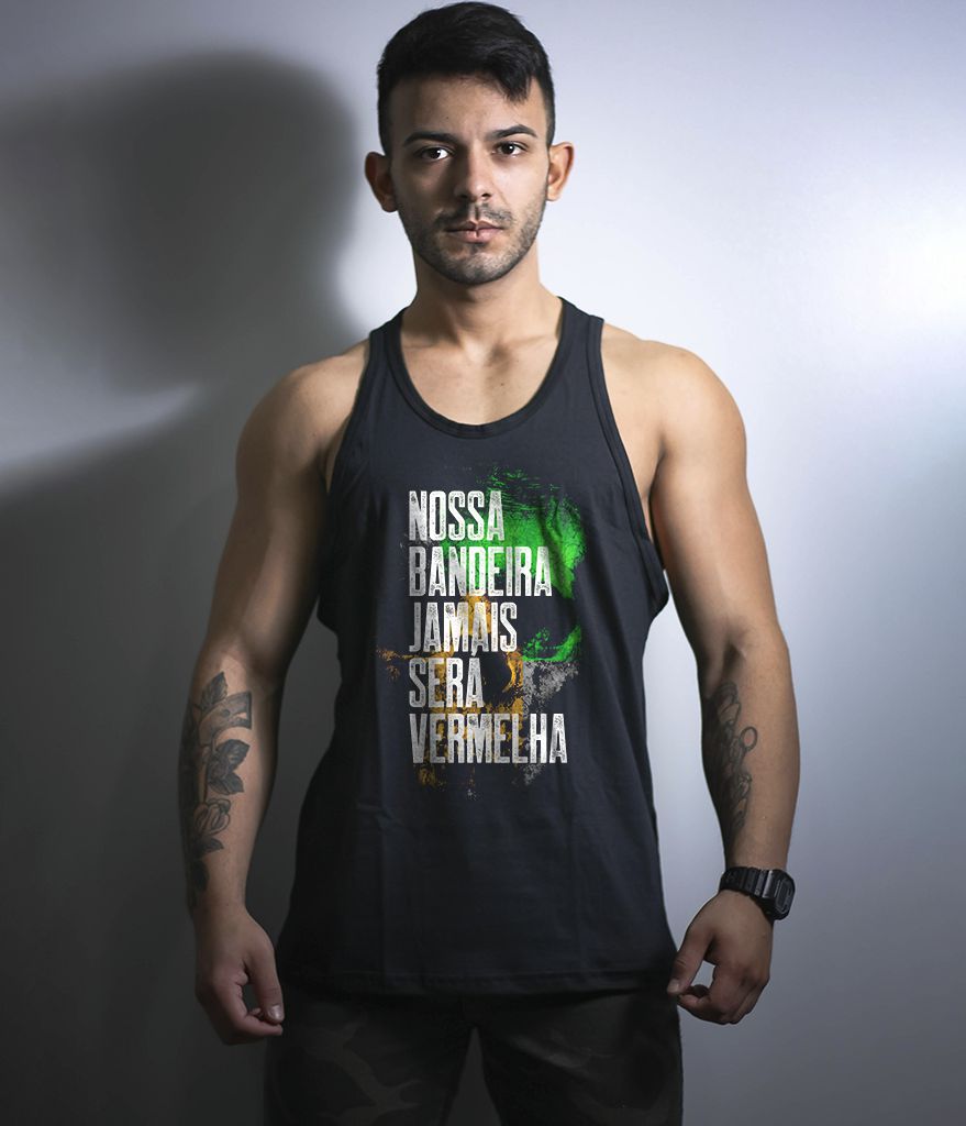 Kit 3 Camisetas Regata Brasil Acima de Tudo Masculina Team Six Brasil
