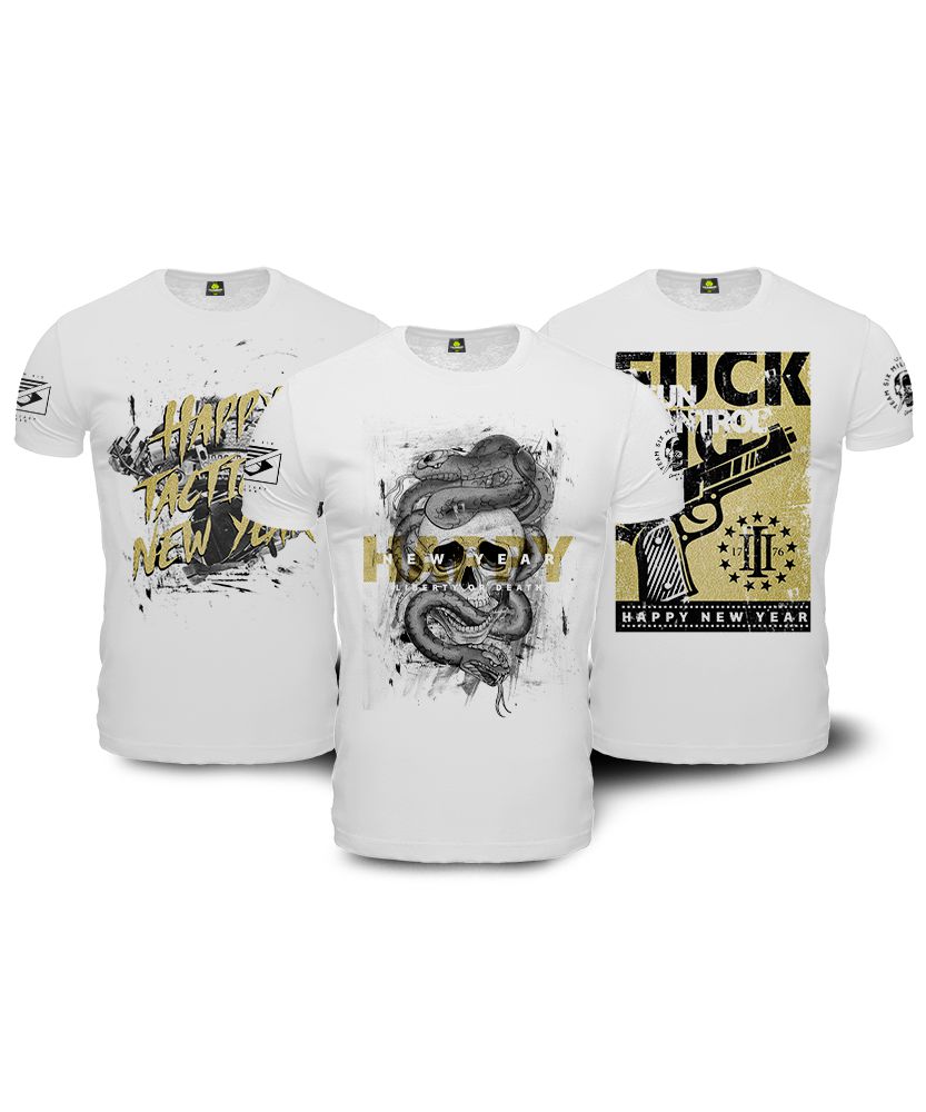 Kit 3 Camisetas Masculinas Happy New Year 3 Camisetas Masculinas Team Six Brasil