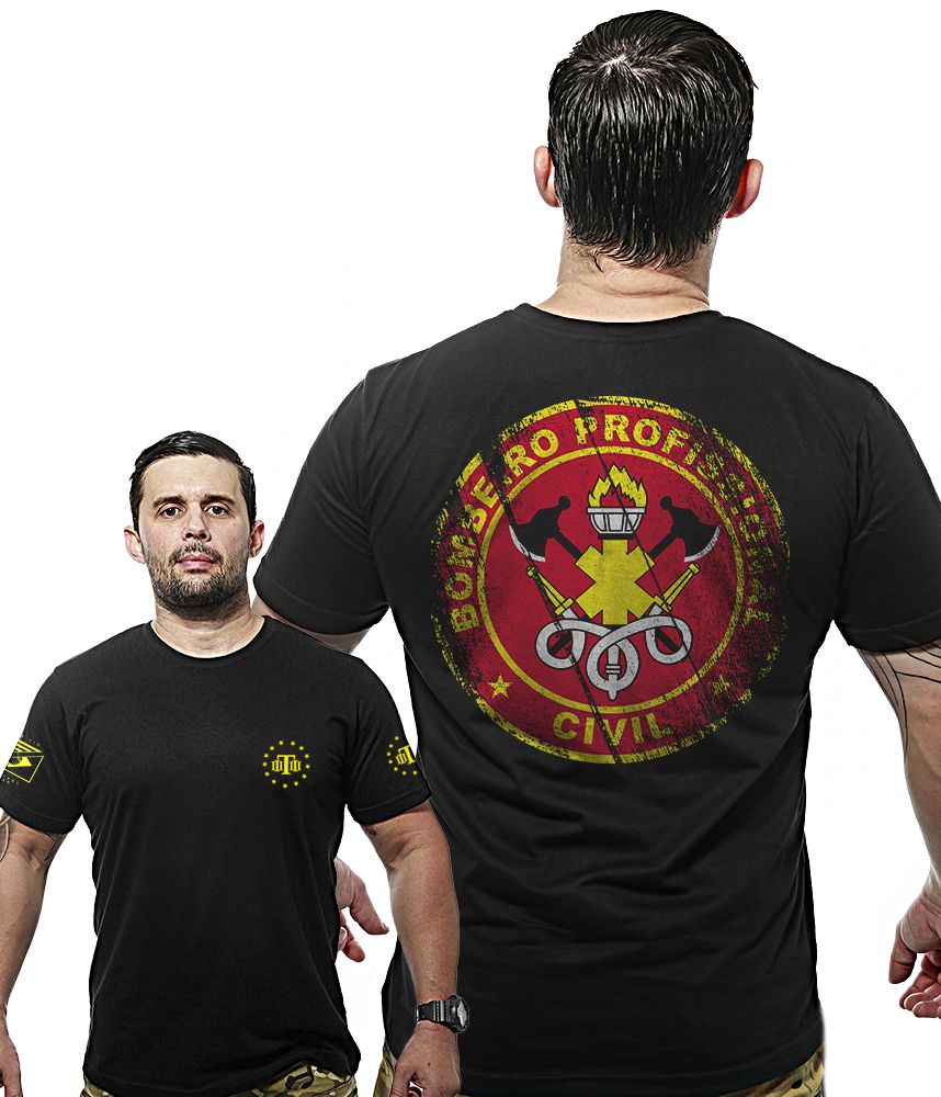 Camiseta Masculina Wide Back Bombeiro Civil Profissional Team Six Brasil