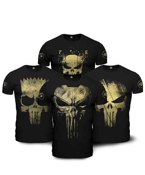 Kit 4 Camisetas Masculinas Militares Gold Line Justiceiro Team Six Brasil