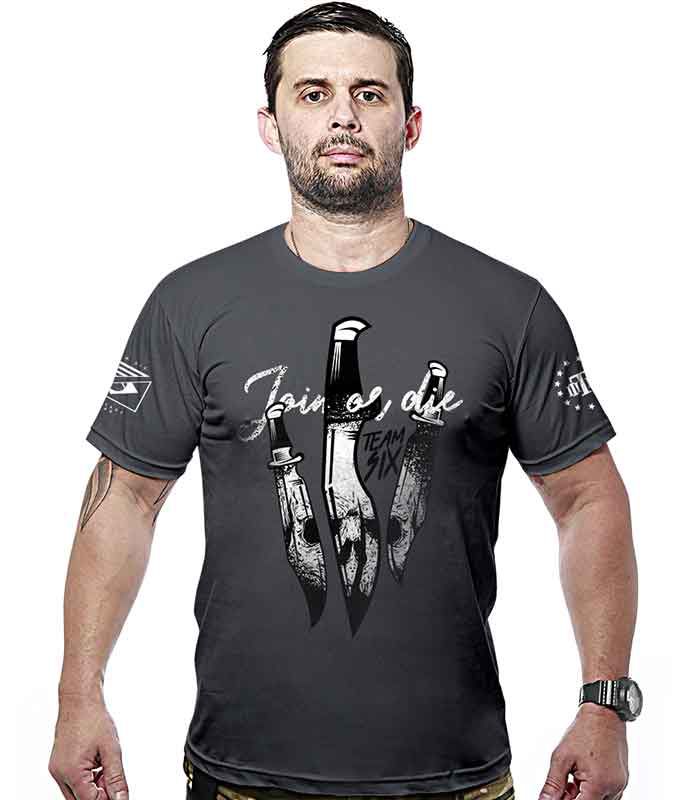Camiseta Masculina Concept Line Tactical Knife Join Or Die Hurricane Team Six Brasil
