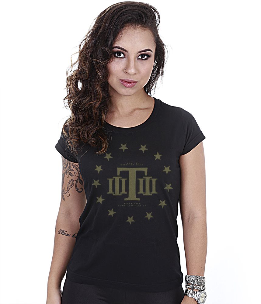 Camiseta Feminina Concept Line Baby Look Tactical Hurricane Team Six Brasil