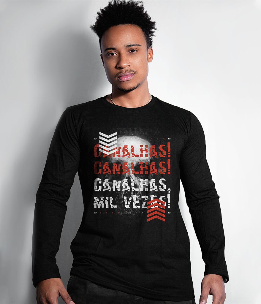 Camiseta Manga Longa Canalhas Canalhas