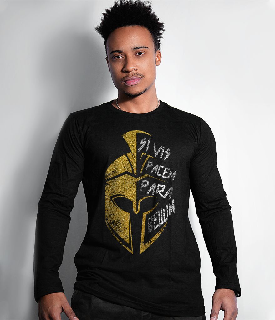 Camiseta Manga Longa Si Vis Pacem Para Bellum Sparta Masculina Team Six Brasil