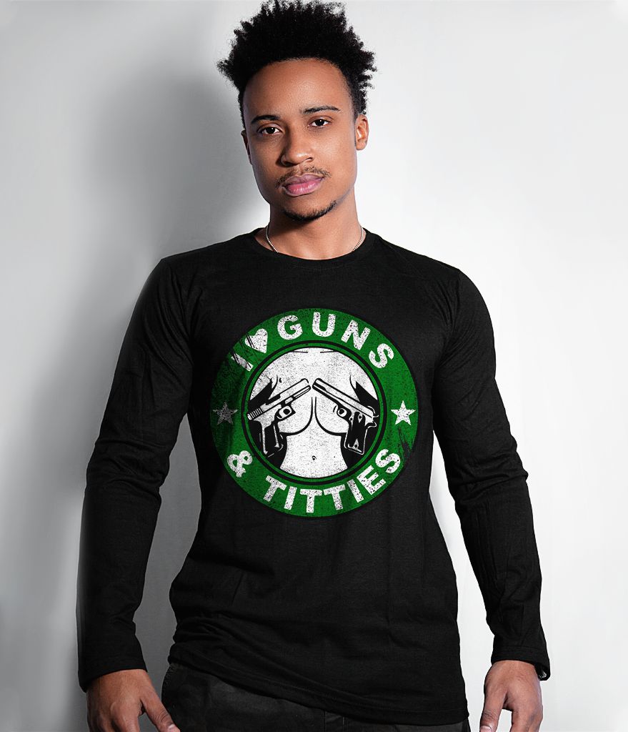 Camiseta Manga Longa I Love Guns And Titties Masculina Team Six Brasil