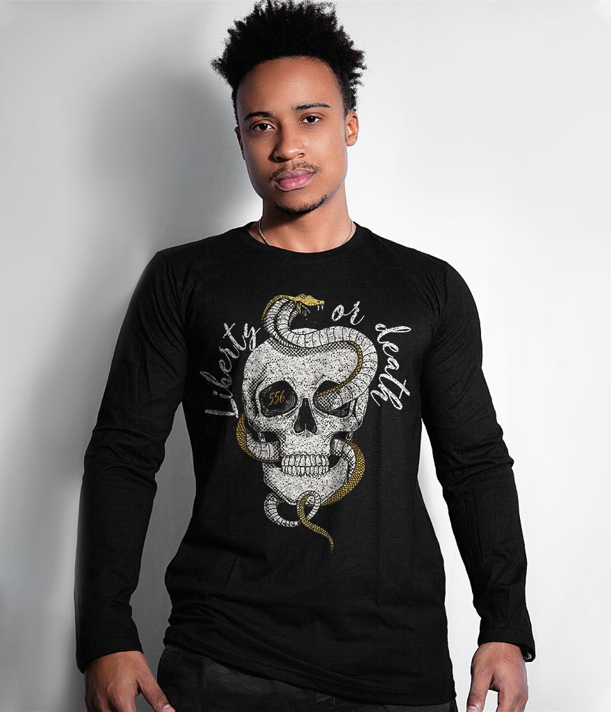 Camiseta Manga Longa Magnata Liberty Or Death Masculina Team Six Brasil