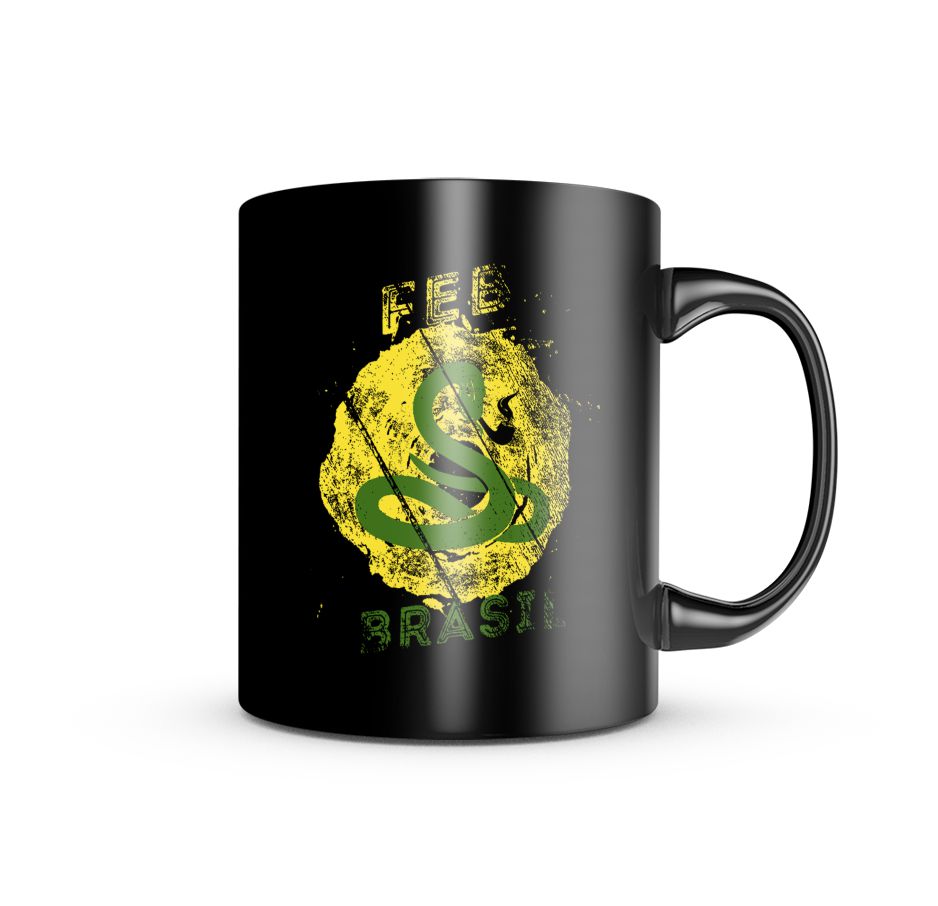 Caneca de Porcelana Dark Militar FEB Força Expedicionária Brasileira Team Six Brasil
