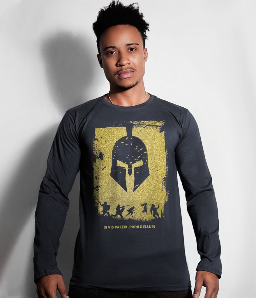 Camiseta Manga Longa Si vis Pacem Para Bellum Gold Line Masculina Team Six Brasil