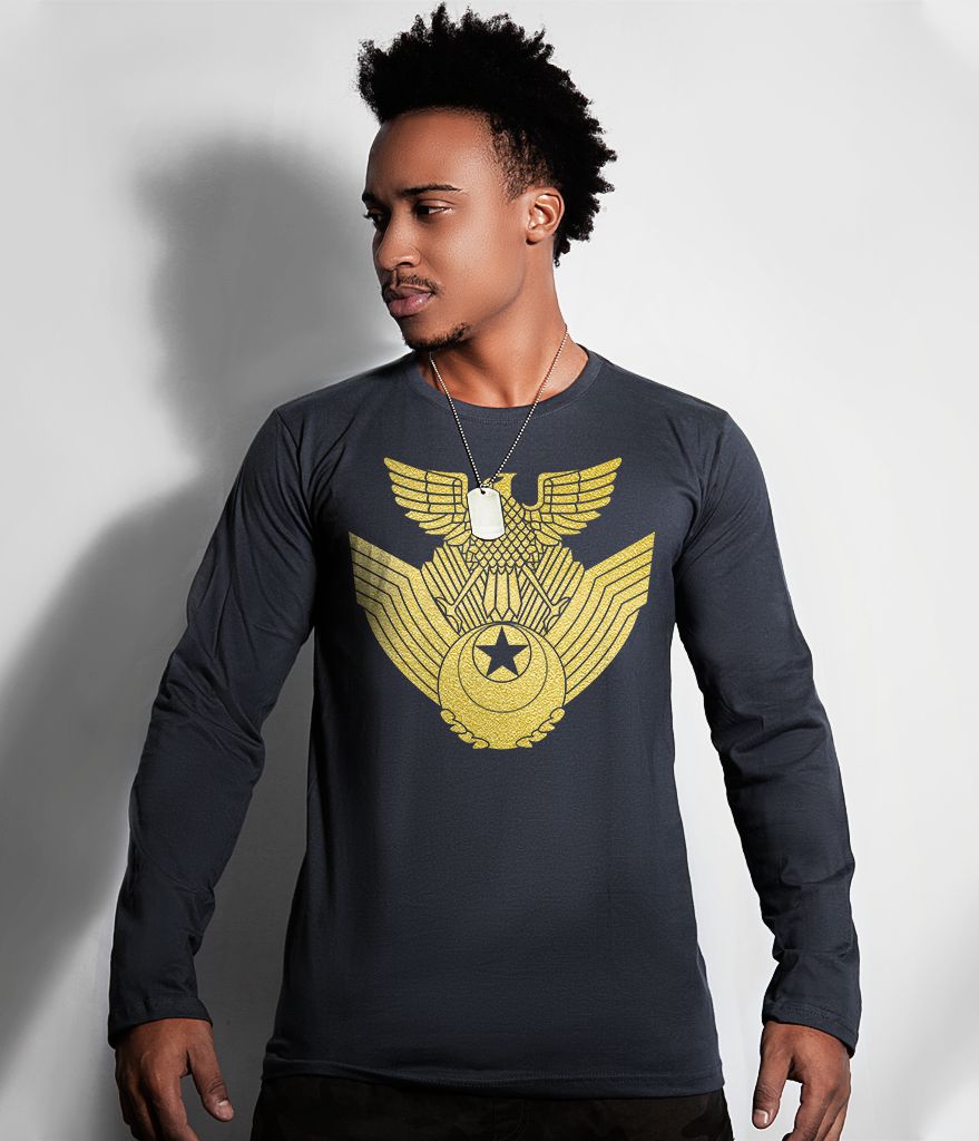 Camiseta Manga Longa JASDF Japan Air Self-Defence Force Gold Line Masculina Team Six Brasil