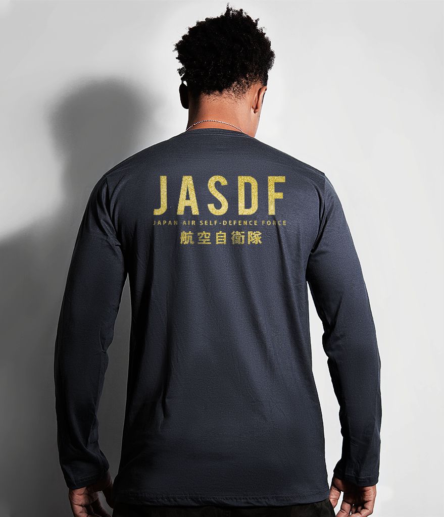 Camiseta Manga Longa JASDF Japan Air Self-Defence Force Gold Line Masculina Team Six Brasil