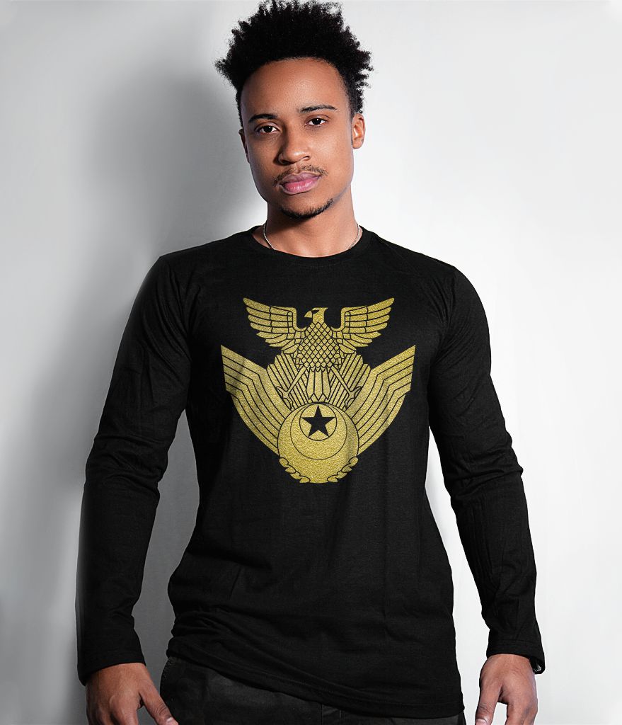 Camiseta Manga Longa JASDF Japan Air Self-Defence Force Gold Line Masculina Team Six Brasil