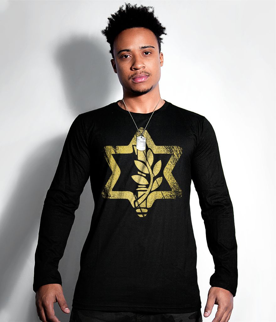 Camiseta Manga Longa Israel Defense Gold Line Masculina Team Six Brasil