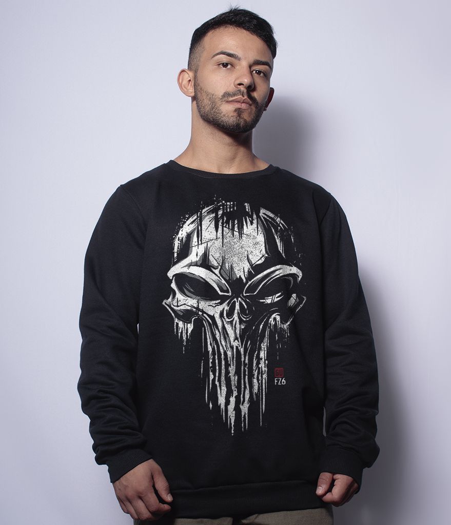 Casaco Básico de Moletom GUFZ6 The Punisher Skull Team Six Brasil