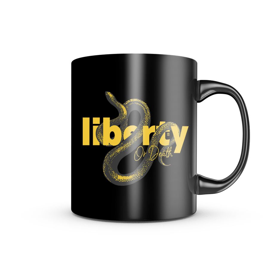 Caneca de Porcelana Dark GUFZ6 Liberty Or Death Team Six Brasil