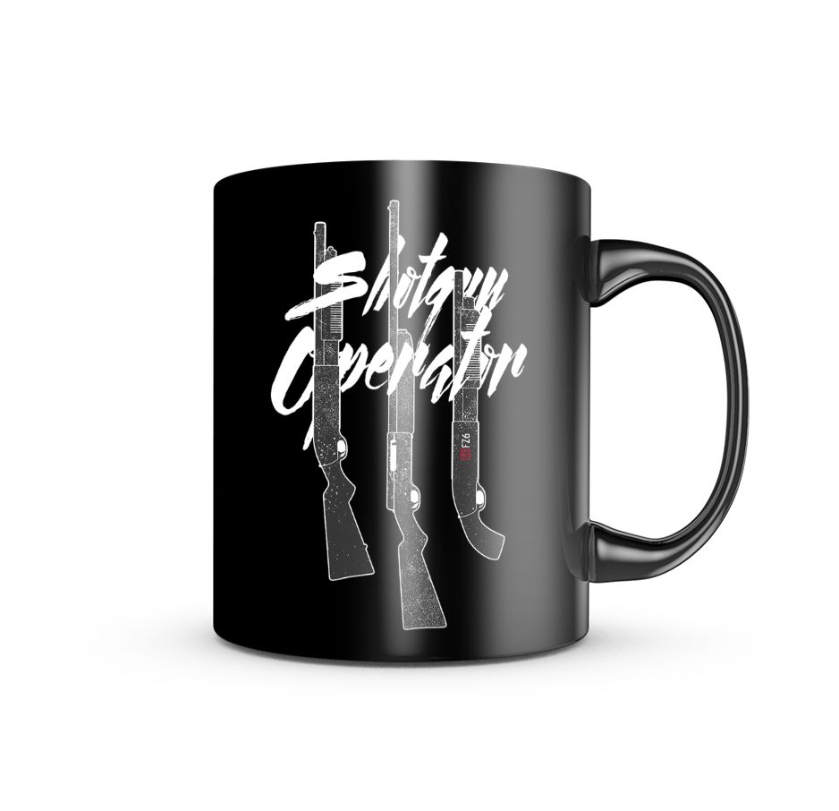 Caneca de Porcelana Dark GUFZ6 Shotgun Operator Team Six Brasil