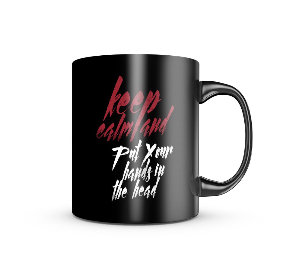 Caneca de Porcelana Dark GUFZ6 Keep Calm And Put Your Hand In The Head Team Six Brasil