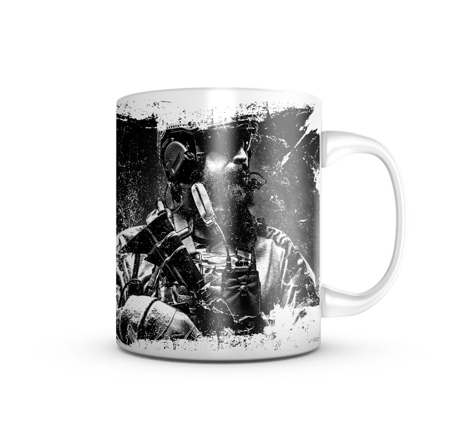 Caneca de Porcelana GUFZ6 White Semper Paratus Team Six Brasil