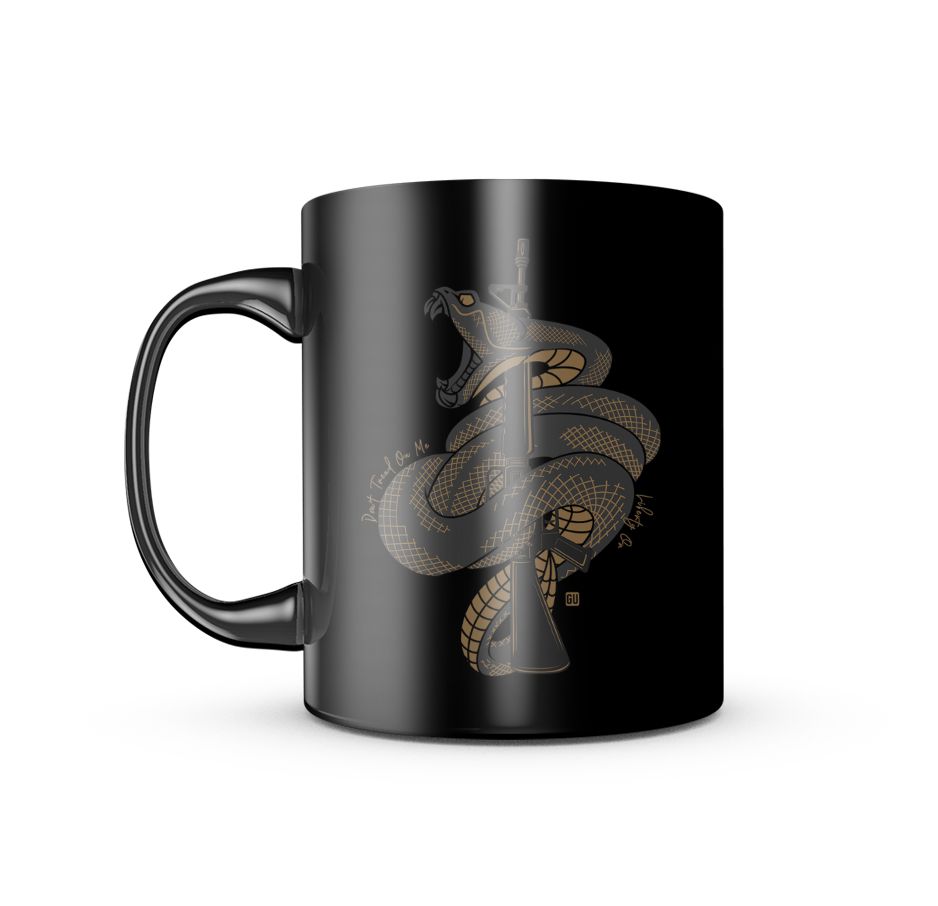 Caneca de Porcelana Dark GUFZ6 Don't Tread On Me Snake Team Six Brasil