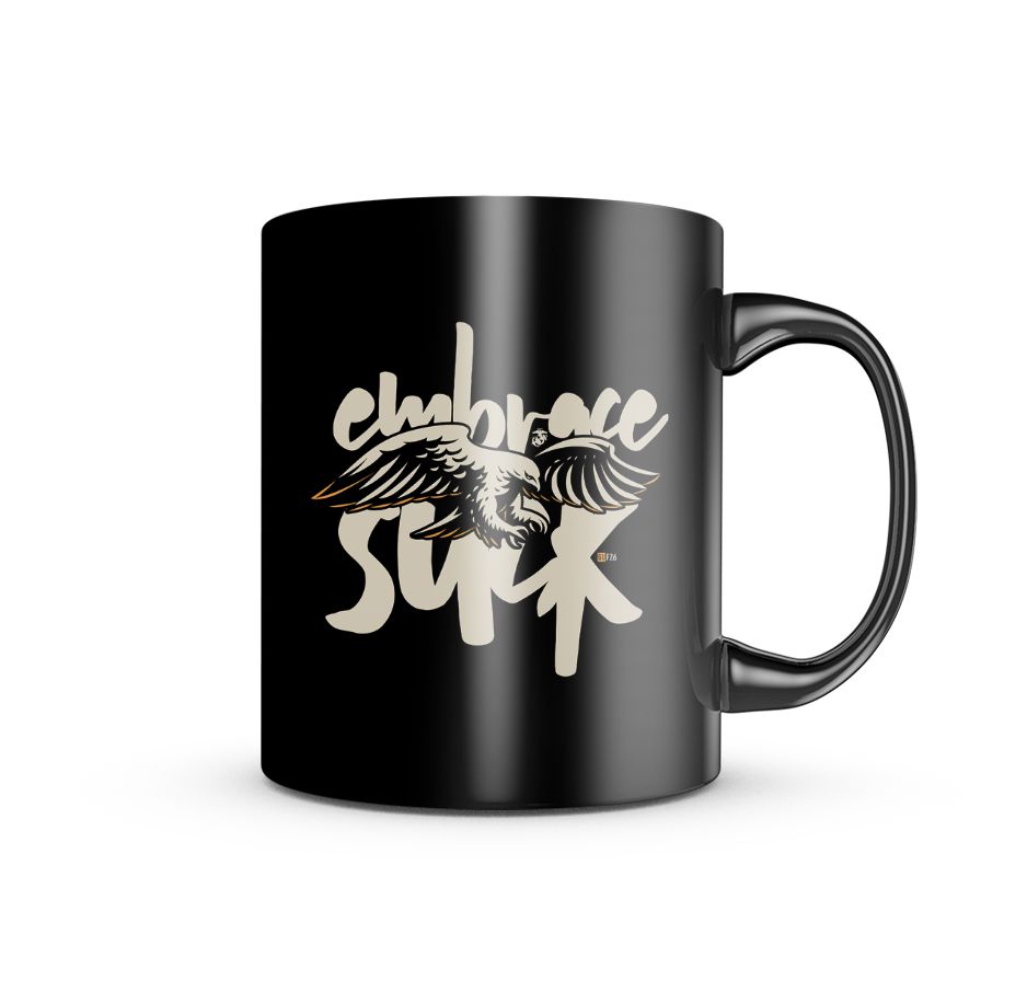 Caneca de Porcelana Dark GUFZ6 Embrace The Suck Team Six Brasil