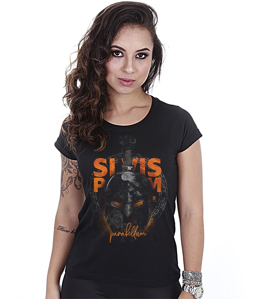 Camiseta Baby Look Feminina GUFZ6 Si vis Pacem Para Bellum Team Six Brasil