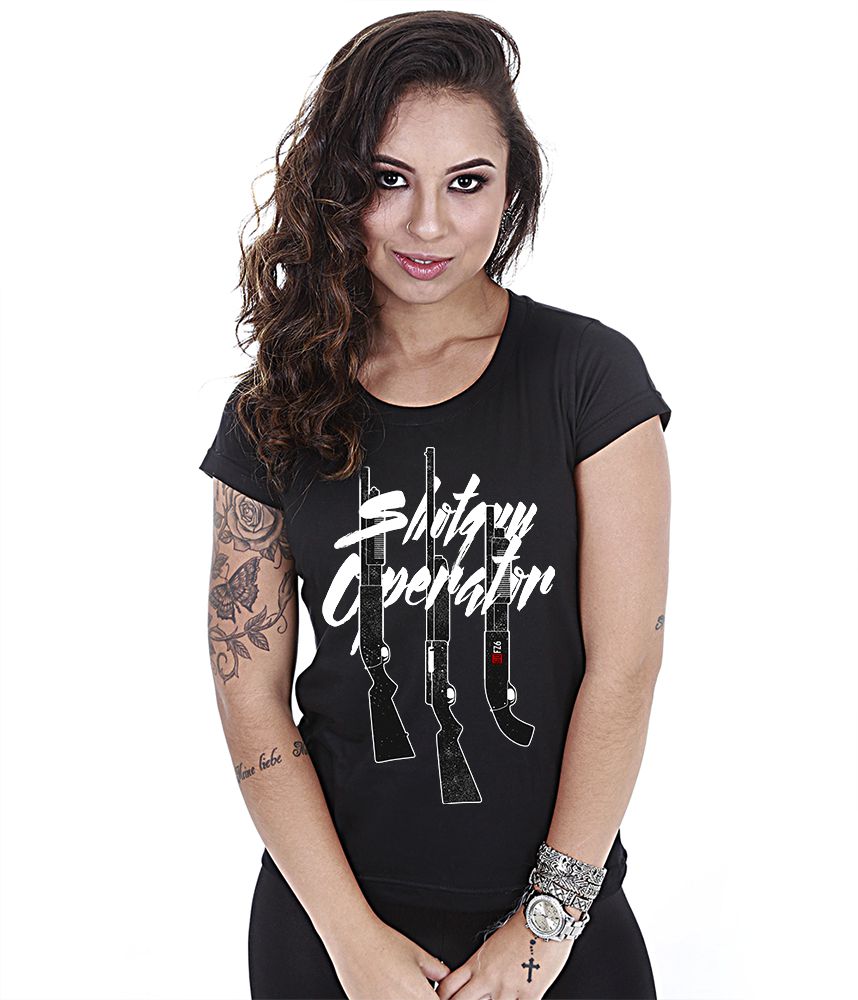 Camiseta Baby Look Feminina GUFZ6 Shotgun Operator Team Six Brasil