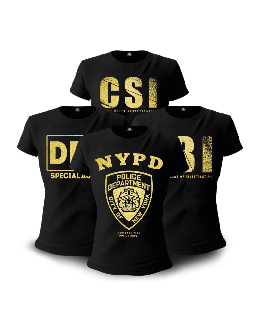 Kit 4 Camisetas Baby Look Feminina The Police Team Six Brasil