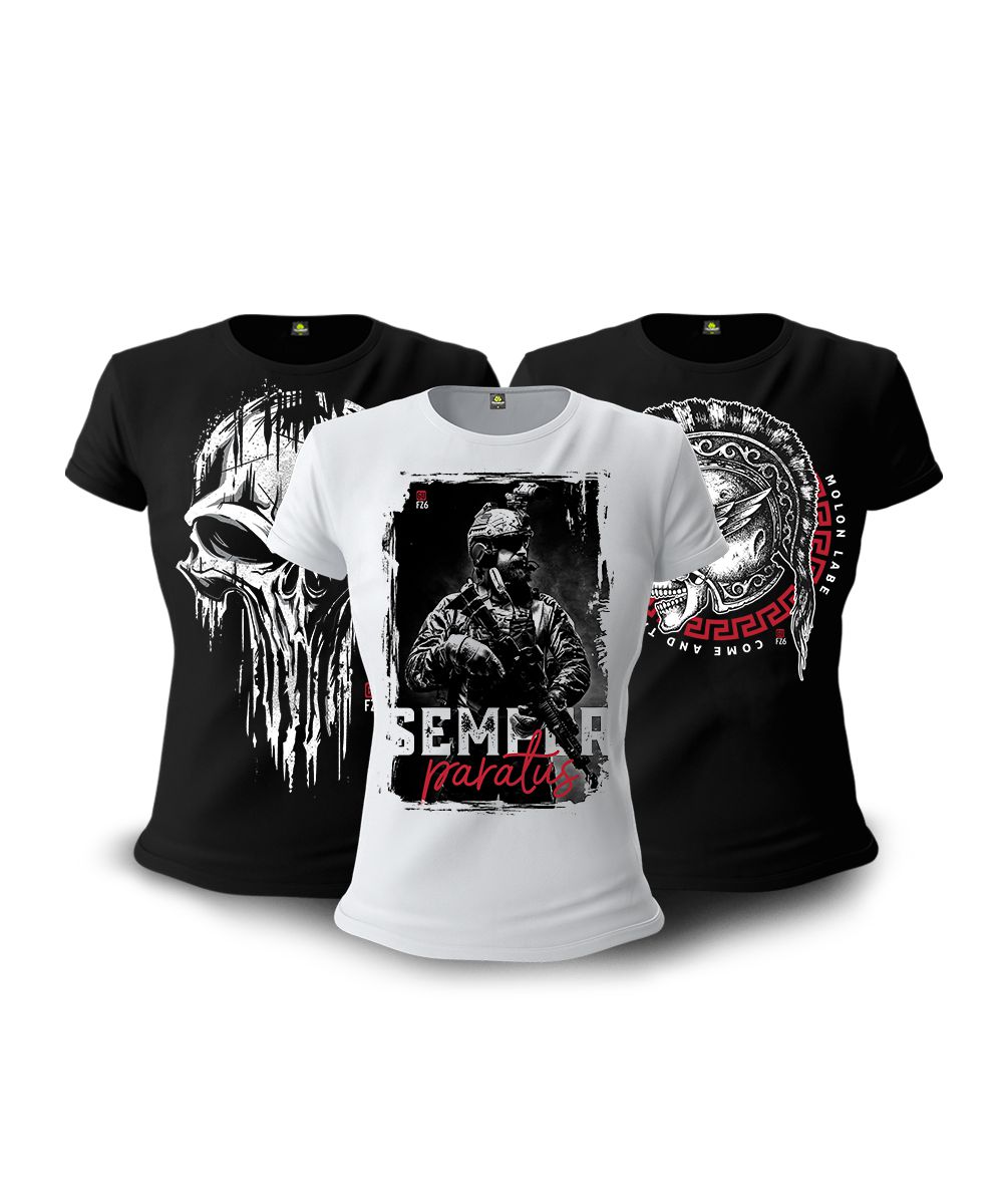 Kit 03 Camisetas Baby Look Feminina GUFZ6 Paratus