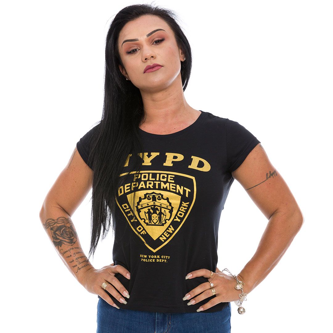Camiseta Baby Look Feminina NYPD Gold Line Team Six Brasil