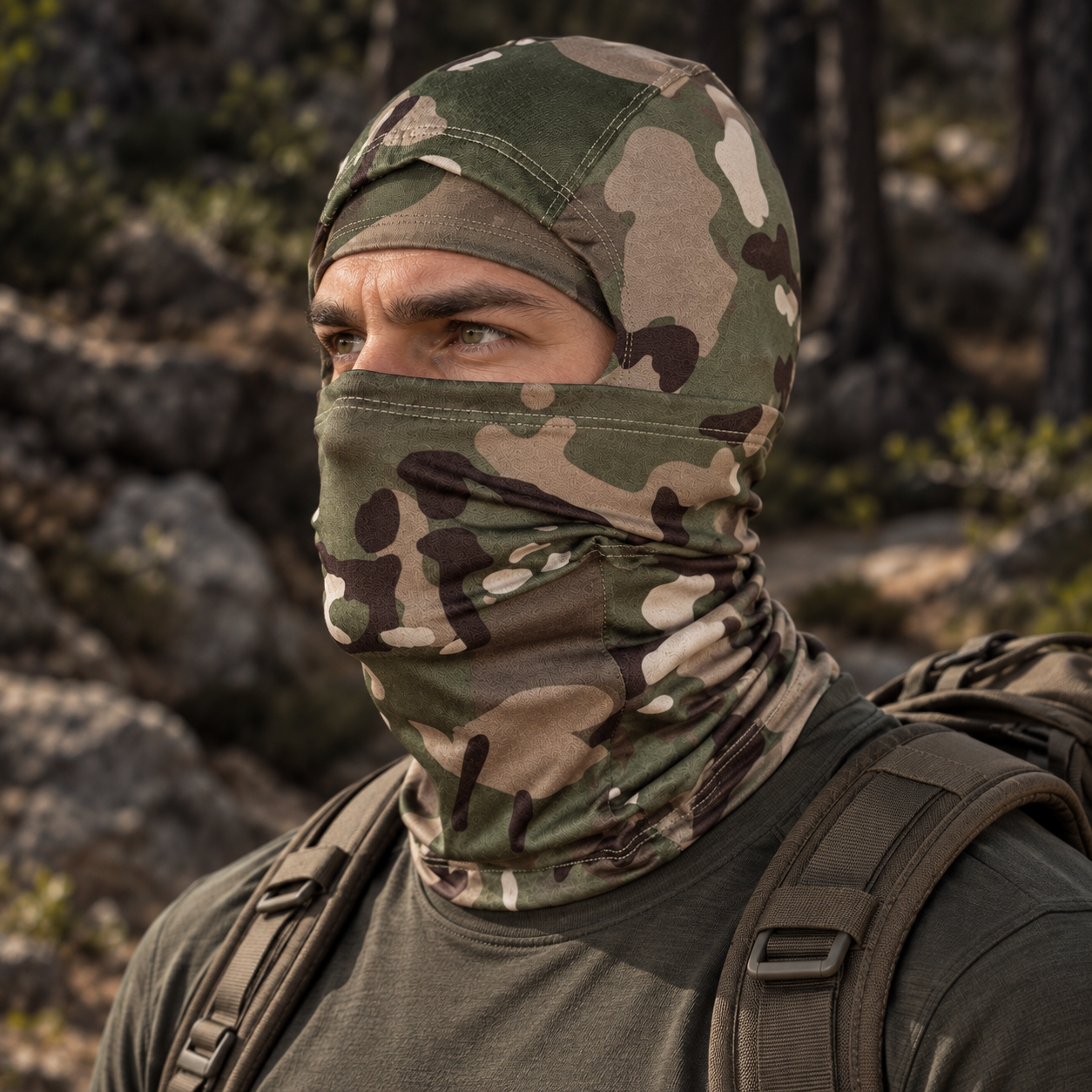 Balaclava Tática Parabellum Multicam Operações especiais Team Six Brasil