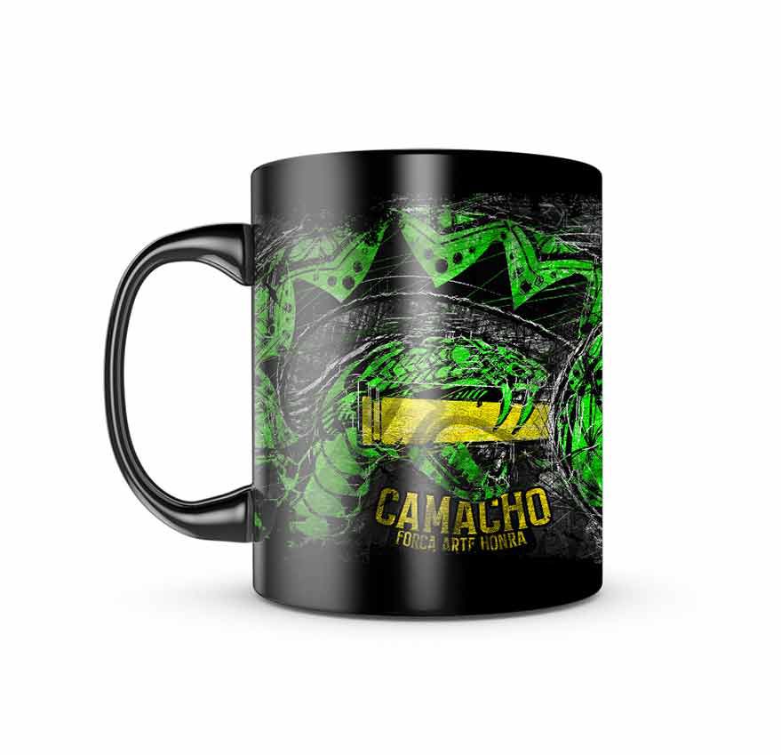 Caneca de Porcelana Dark Militar Squad T6 Camacho Ponto Cinquenta Team Six Brasil