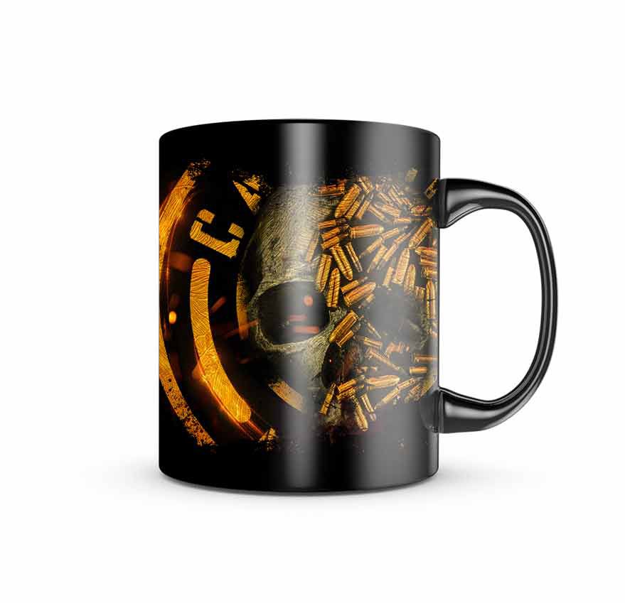Caneca de Porcelana Dark Militar Squad T6 Camacho Artesão Skull Ammunition Team Six Brasil
