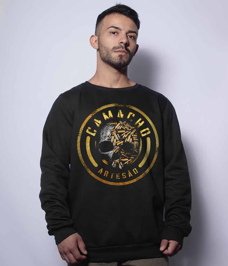 Casaco Básico de Moletom Squad T6 Camacho Artesão Skull Ammunition Team Six Brasil