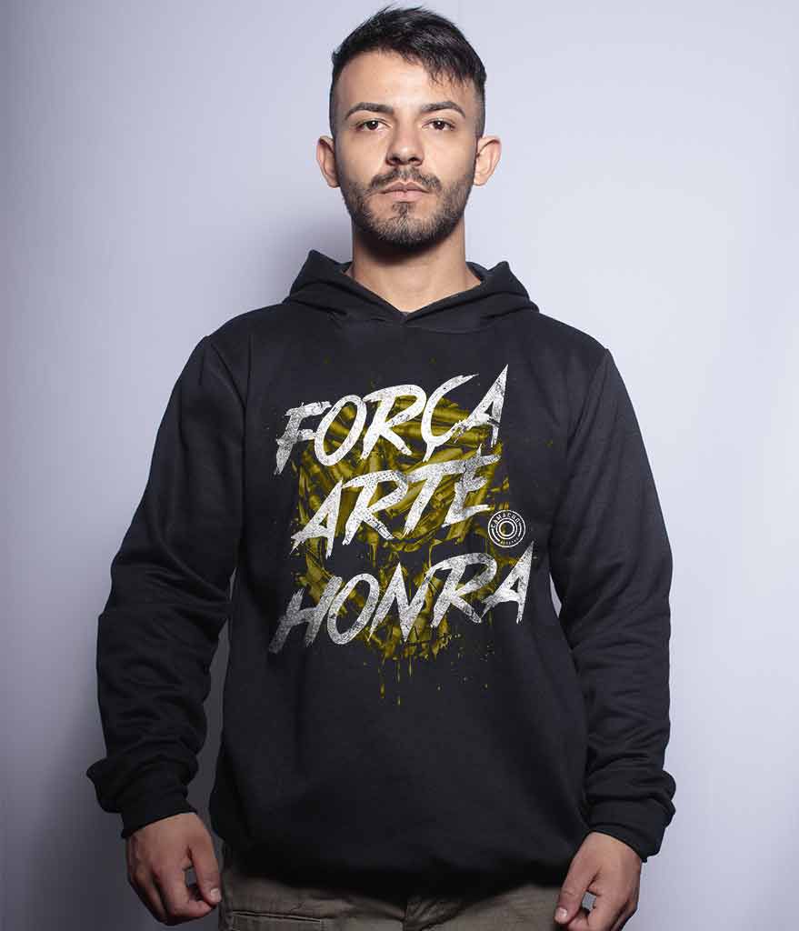 Casaco Militar Com Capuz Squad T6 Camacho Força Arte Honra Team Six Brasil