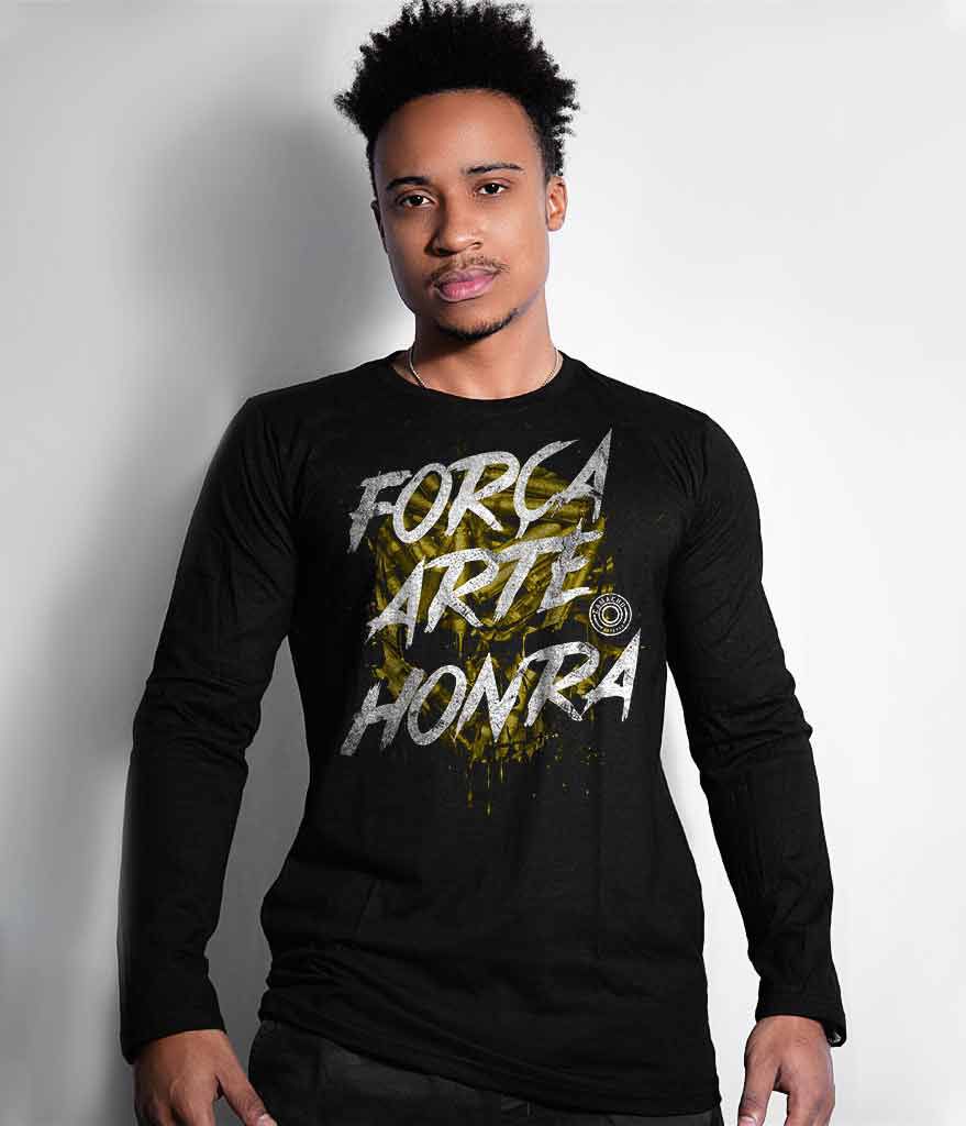 Camiseta Manga Longa Squad T6 Camacho Força Arte Honra Masculina Team Six Brasil