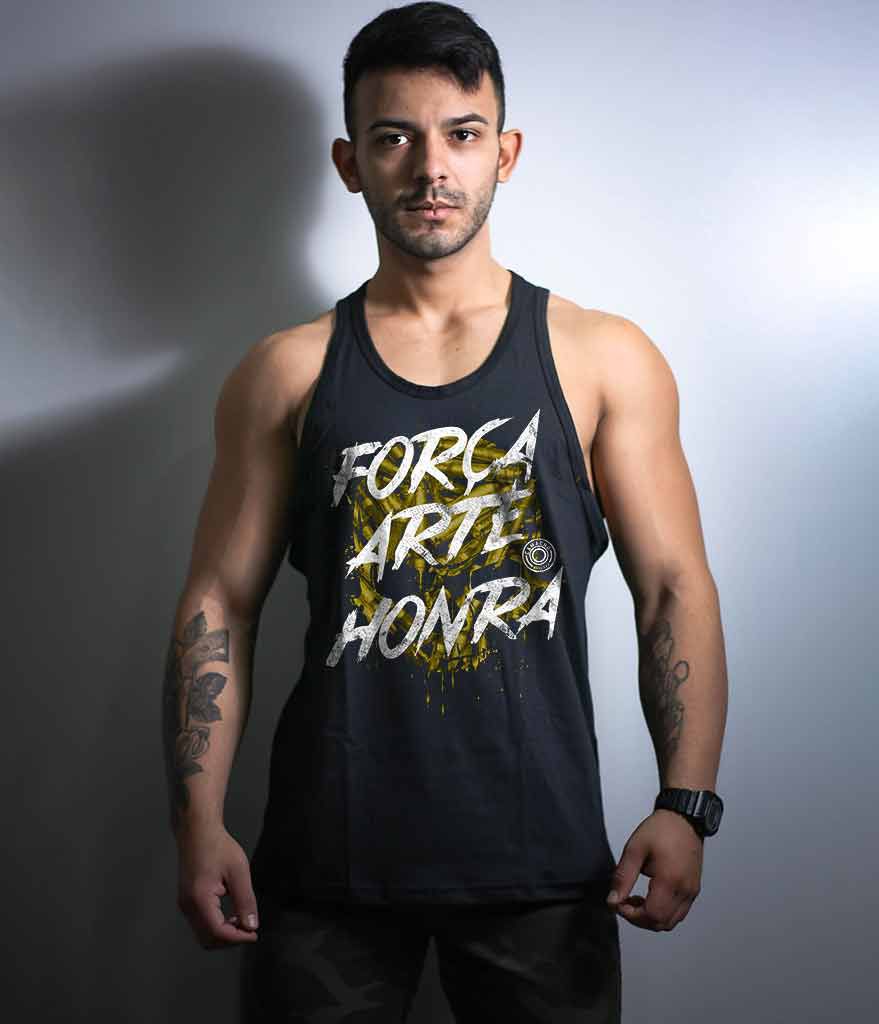 Camiseta Regata Squad T6 Camacho Força Arte Honra Masculina Team Six Brasil