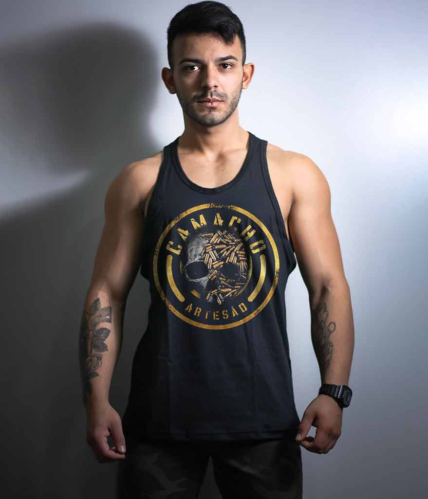 Camiseta Regata Squad T6 Camacho Artesão Skull Ammunition Masculina Team Six Brasil