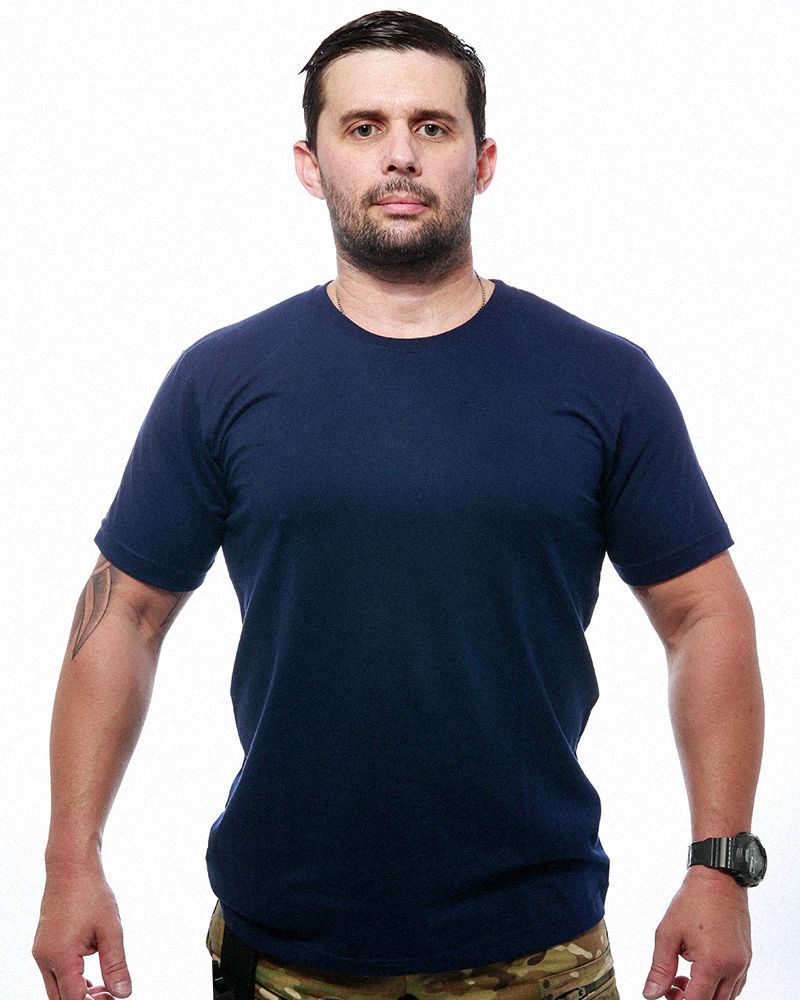 Camiseta Masculina Básica Lisa Azul 100% Algodão Team Six Brasil