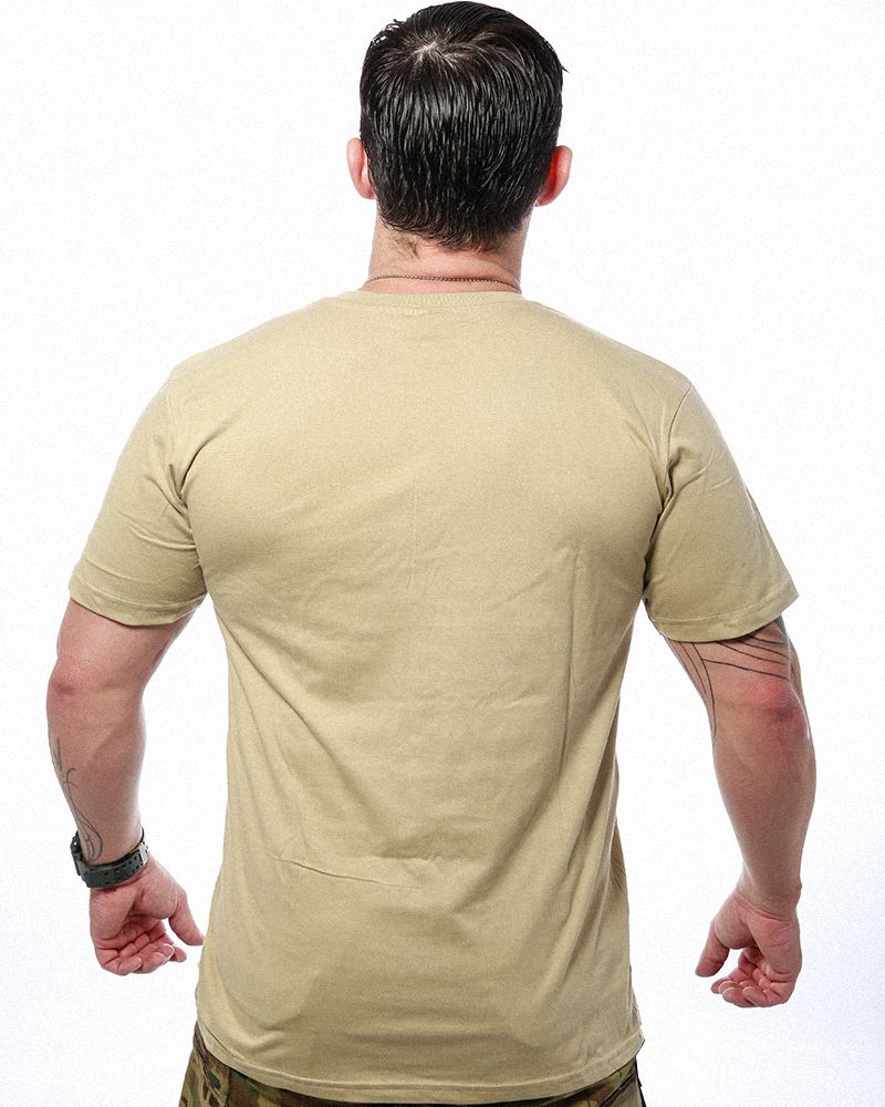 Camiseta Masculina Básica Lisa Bege 100% Algodão Team Six Brasil