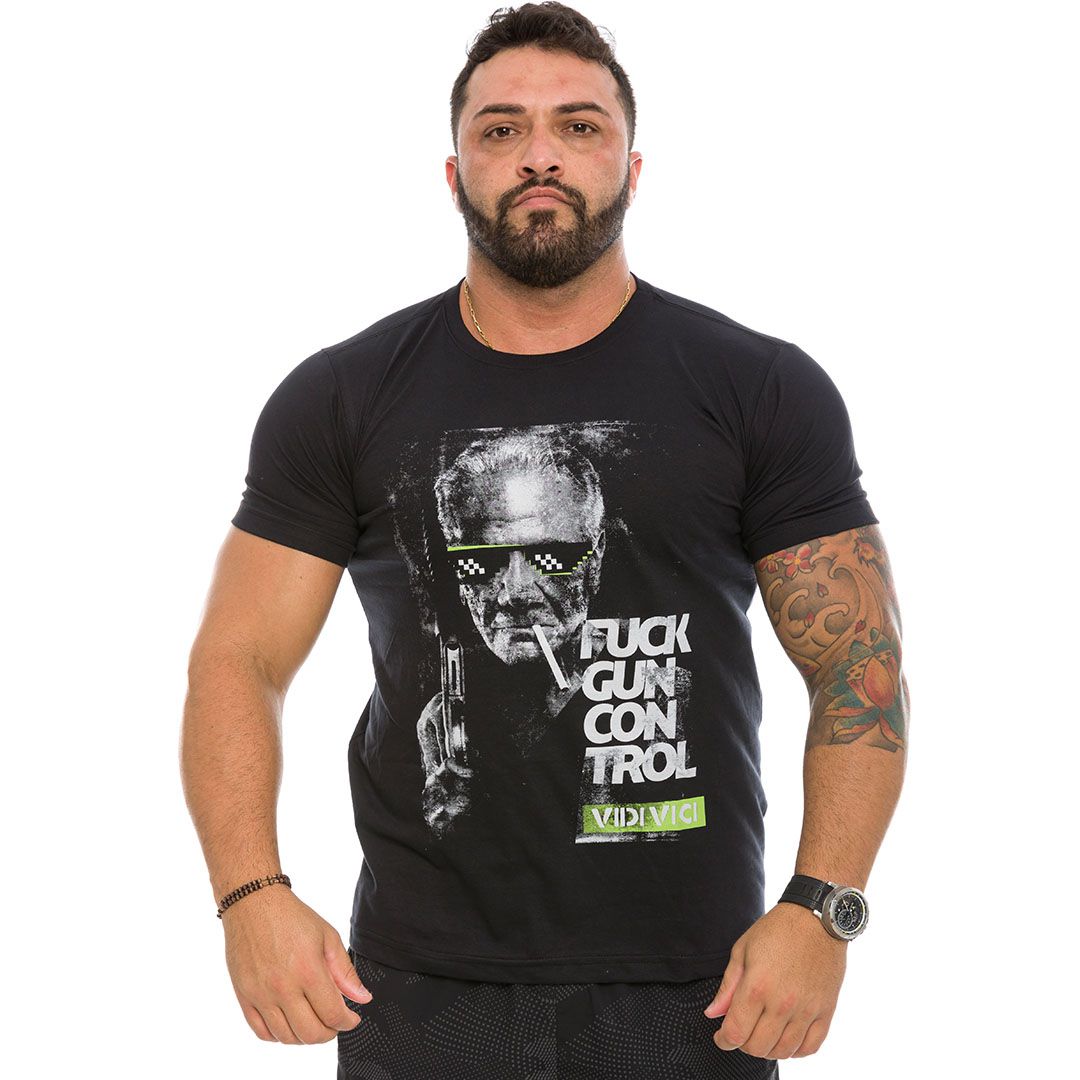 Camiseta Masculina Casual Vidi Vici Fuck Gun Control Team Six Brasil