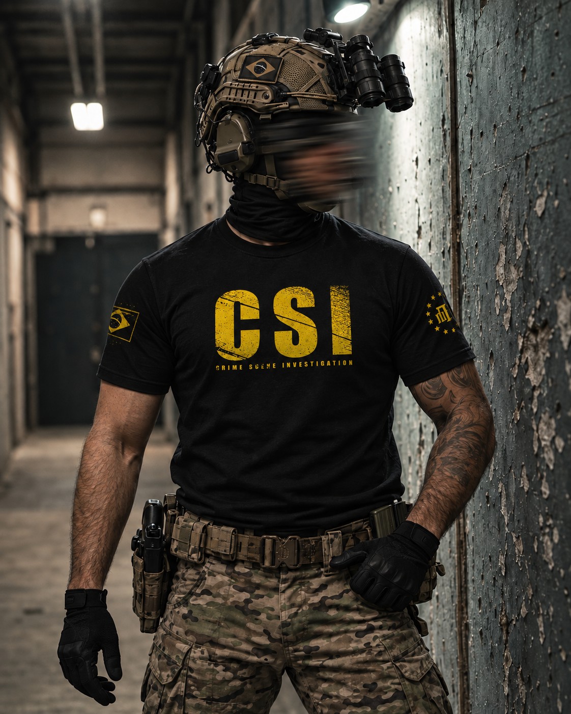 Camiseta Masculina CSI Crime Scene Investigation Team Six Brasil