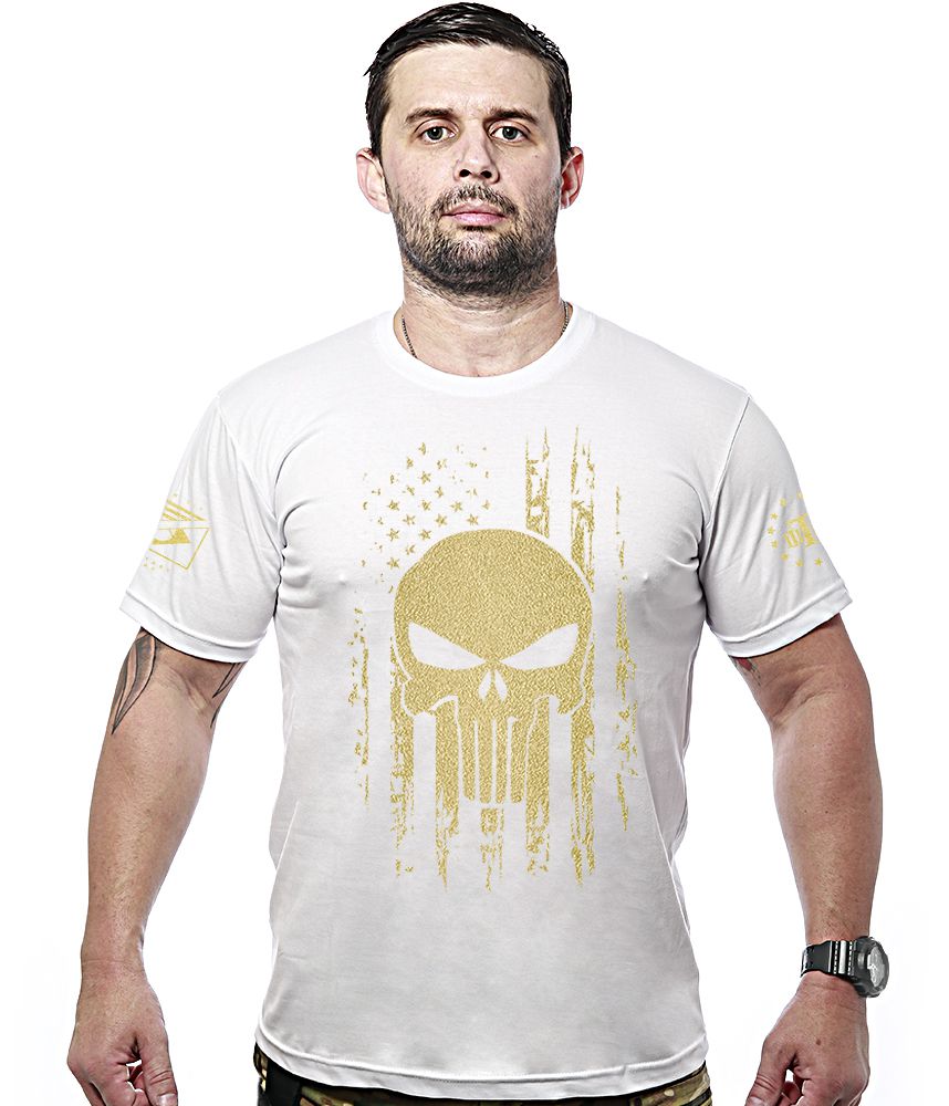 Camiseta Masculina EUA Punisher Gold Line Team Six Brasil