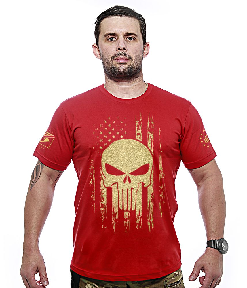 Camiseta Masculina EUA Punisher Gold Line Team Six Brasil