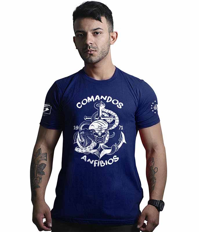 Camiseta Masculina Comandos Anfibios COMANF Team Six Brasil