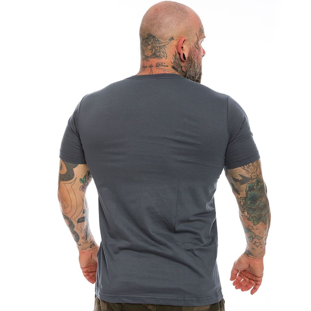 Camiseta Masculina Básica Lisa Cinza 100% Algodão Team Six Brasil
