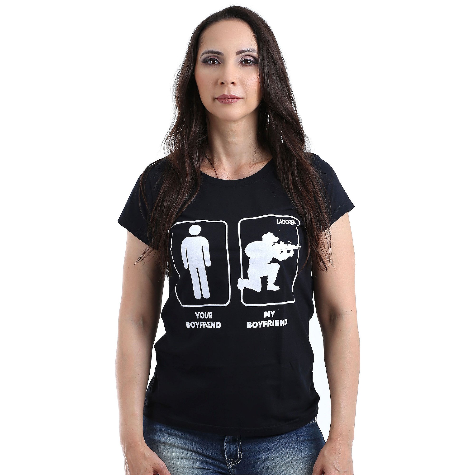 Camiseta Baby Look Feminina Lador My Boyfriend Team Six Brasil